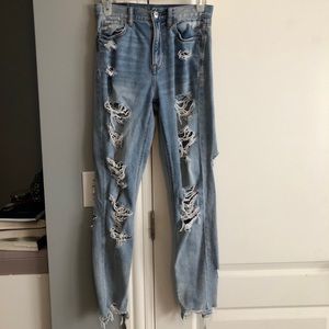 American Eagle Distressed Mom Jeans